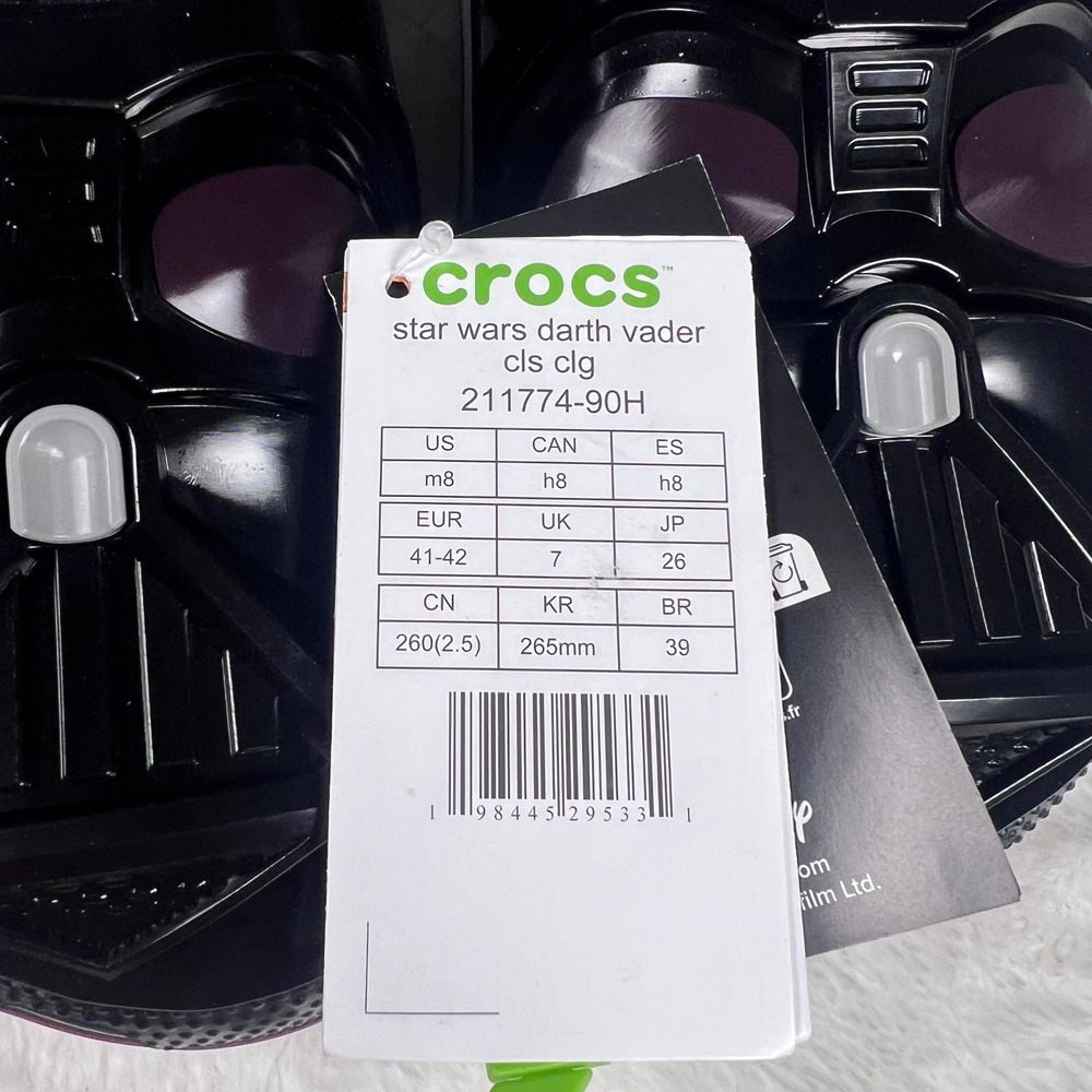 Crocs Star Wars Darth Vader Classic Clog Adult Size M8 Black Red Multi 21177490H - Picture 9 of 9